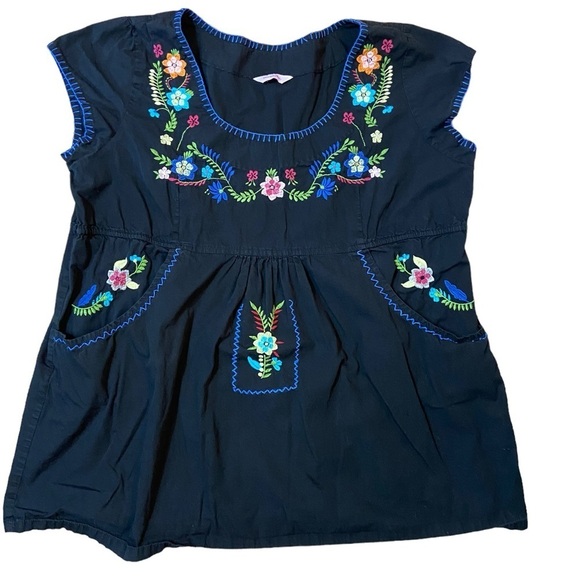 Simply Be Black Embroidered Tunic Dress With Pockets - Picture 11 of 16